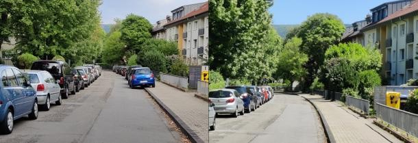 Die Danziger Straße vor und nach der Neuordnung. 